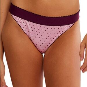 Free People Viva La Bikini Pink Polka Dot Panties
